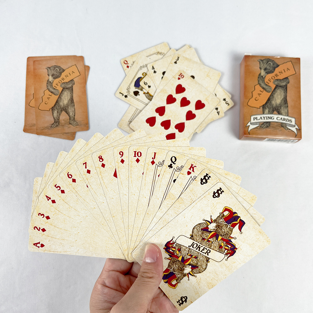 Vintage Collectible Bears - 57x72mm Vintage Colourful Bear Playing Cards