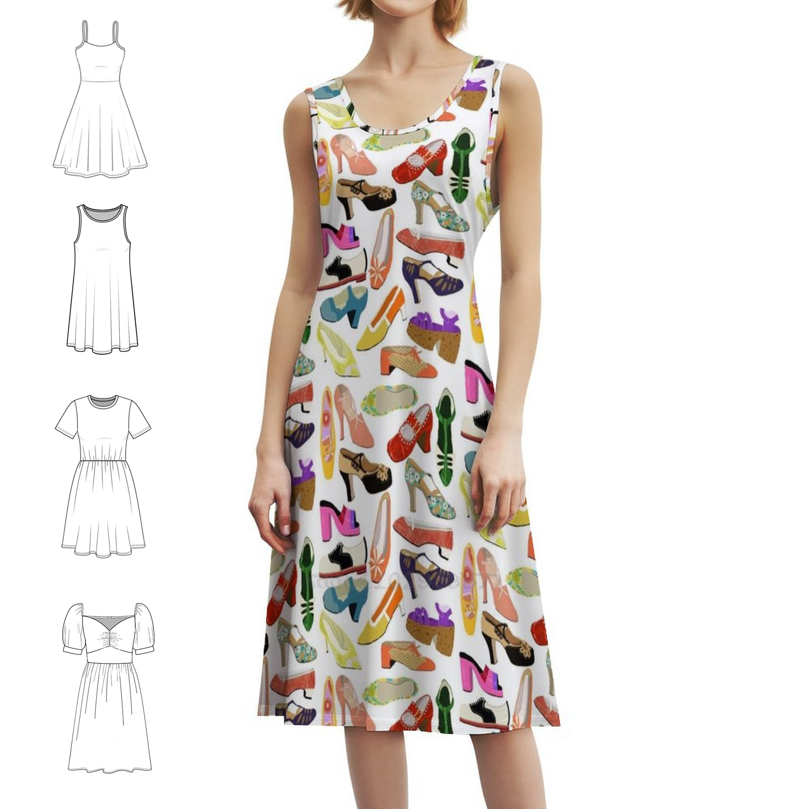 Vintage Collectible Shoes - Vintage Shoe Collection Floral Smock Dress