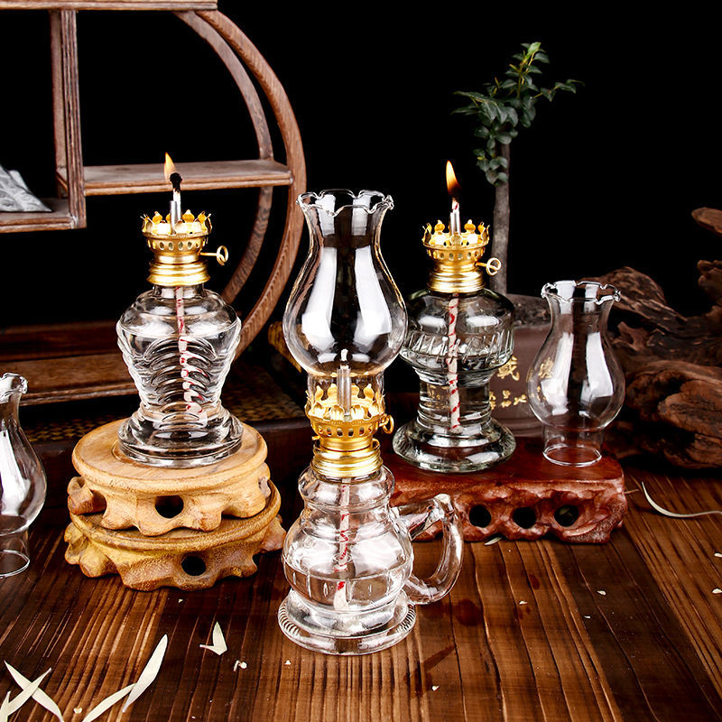 Collectible Vintage Lamps - Glass Oil Lamp Classic Retro Vintage