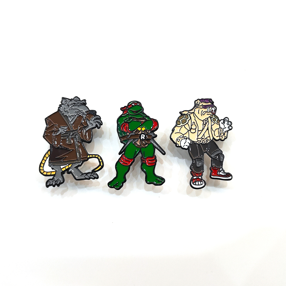 Vintage Item - 3pcs Vintage Ninja Turtles Pins Set
