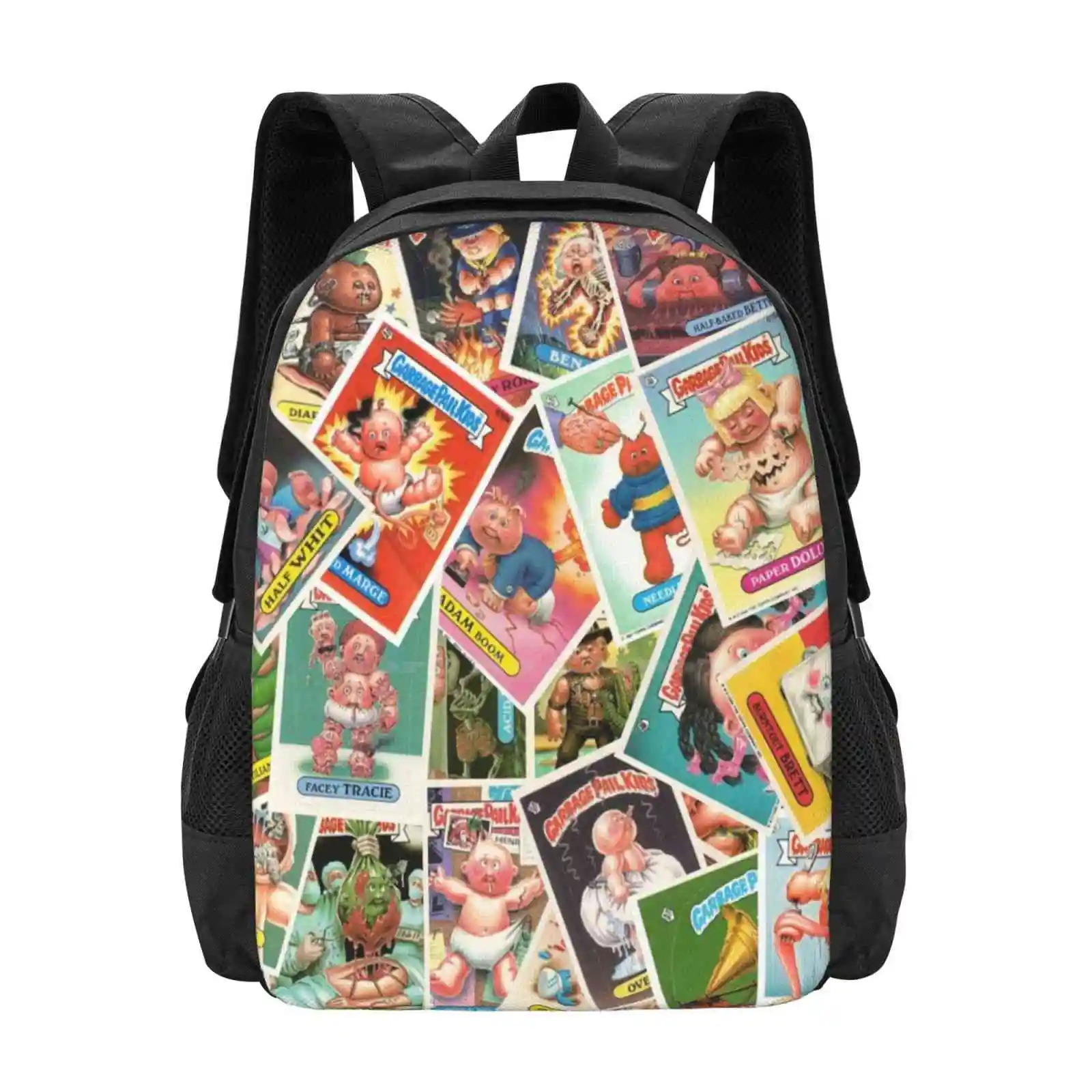 Vintage Cartoon Collectible - Retro 80s Stickers Collage. School Bags