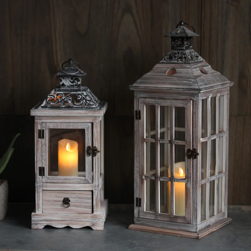 Vintage Wooden Glass Wind Lamp - Collectible Vintage Lamps บทวิจารณ์และราคา