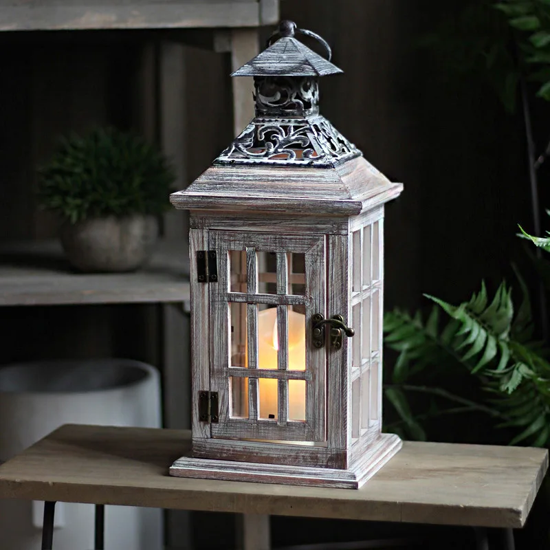 Vintage Wooden Glass Wind Lamp - Collectible Vintage Lamps บทวิจารณ์และราคา