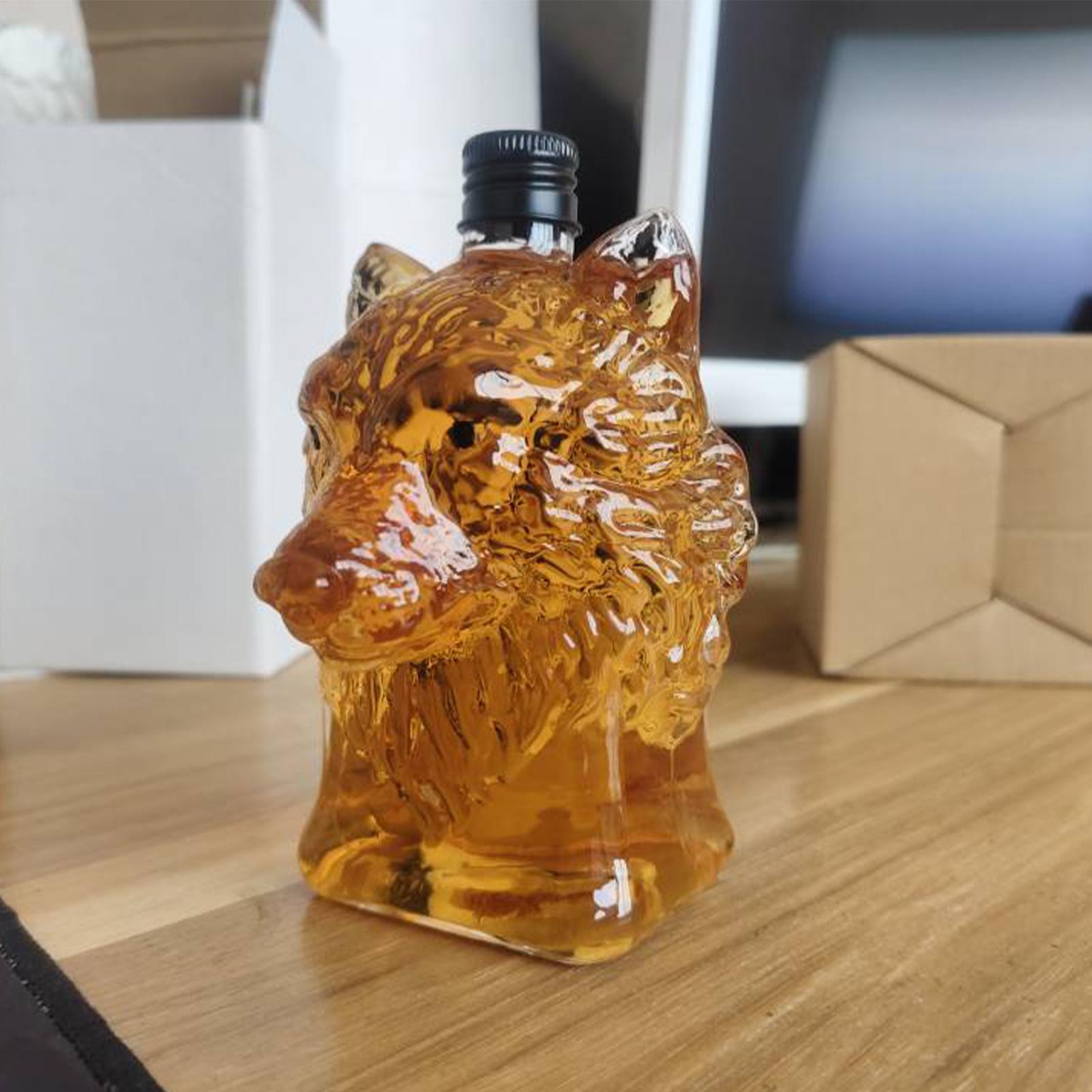 Engraved Whiskey Glasses Wolf  - Vintage Collectible Bottles บทวิจารณ์และราคา