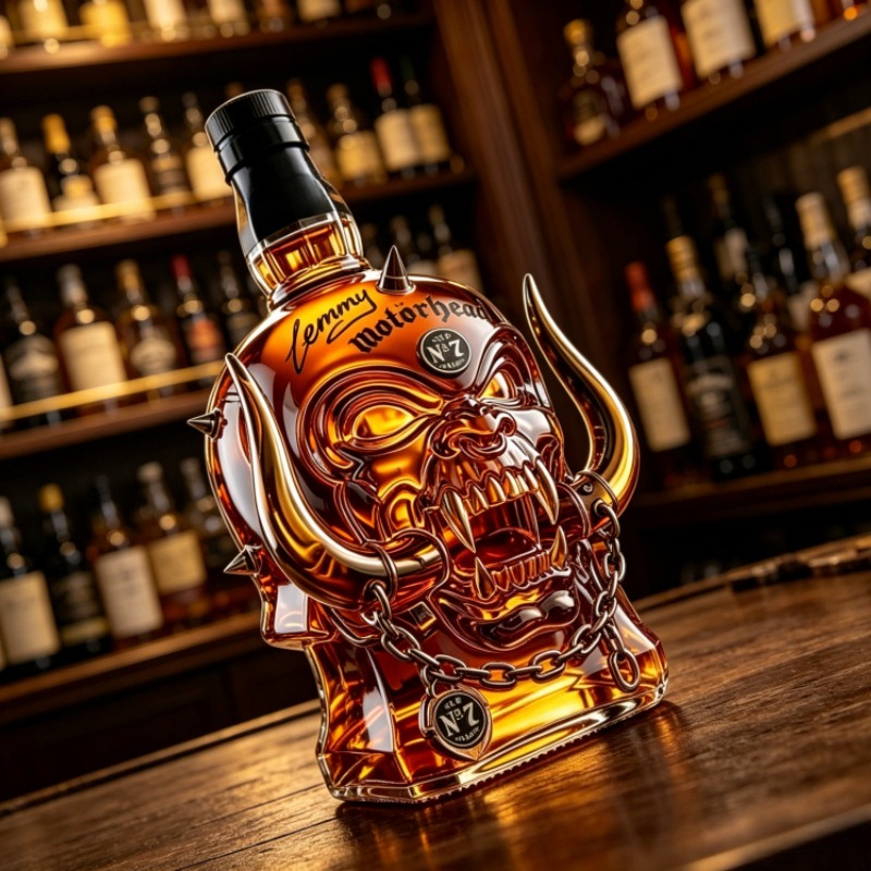 Vintage Punk Skull Whiskey Gla - Vintage Collectible Bottles บทวิจารณ์และราคา