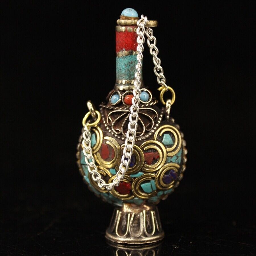Collection Chinese brass inlai - Vintage Collectible Bottles บทวิจารณ์และราคา