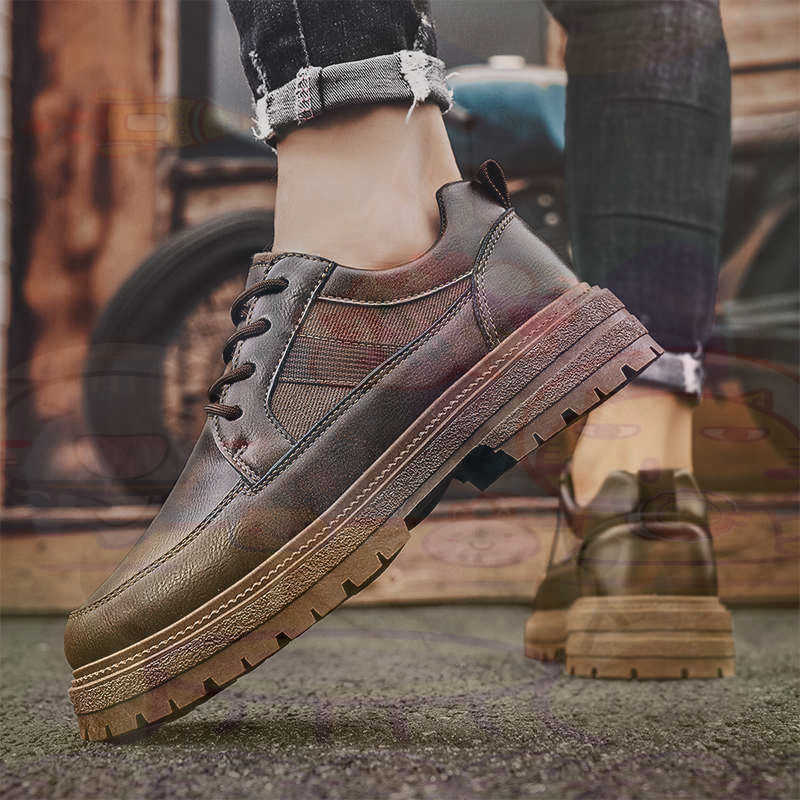 Dark Natural Leather Fashion T - Vintage Collectible Shoes บทวิจารณ์และราคา