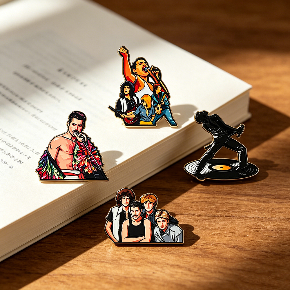 4pcs Classic Rock Band Enamel  - Vintage Item บทวิจารณ์และราคา