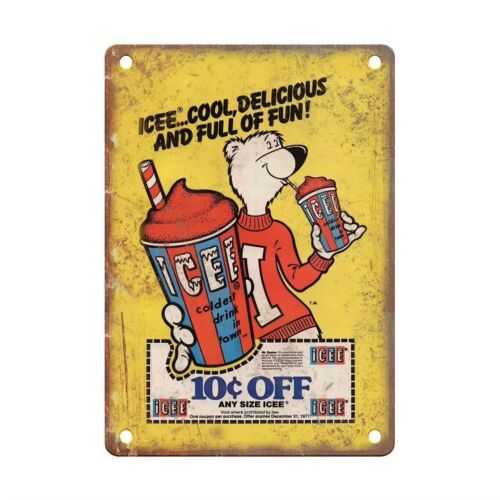 Y1,Vintage ICEE Tin Sign Man C - Vintage Collectible Bears บทวิจารณ์และราคา