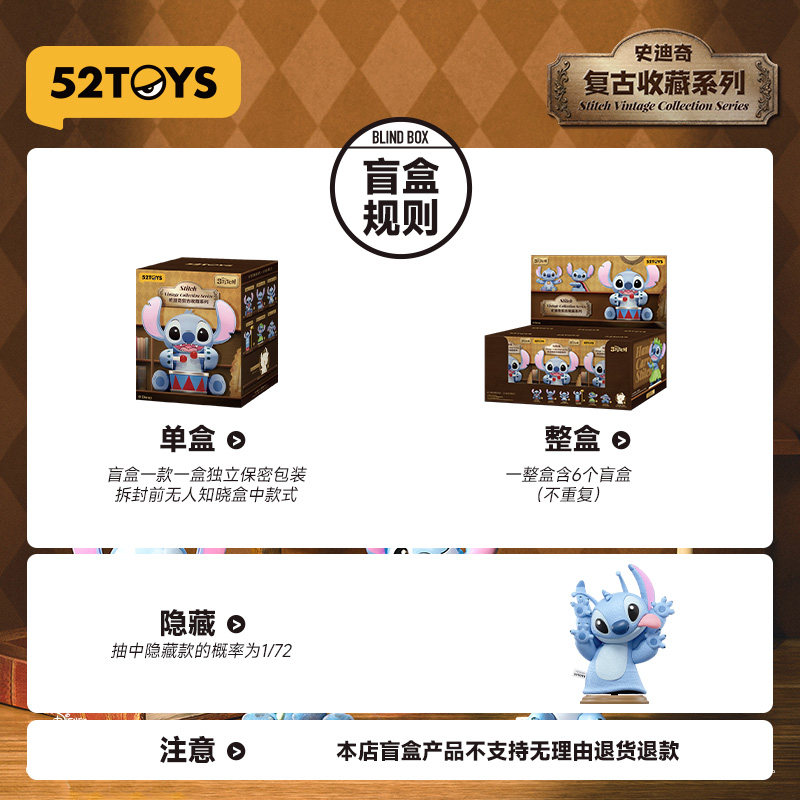 Genuine 52TOYS Disney Stitch V - Vintage Disney Collectible บทวิจารณ์และราคา