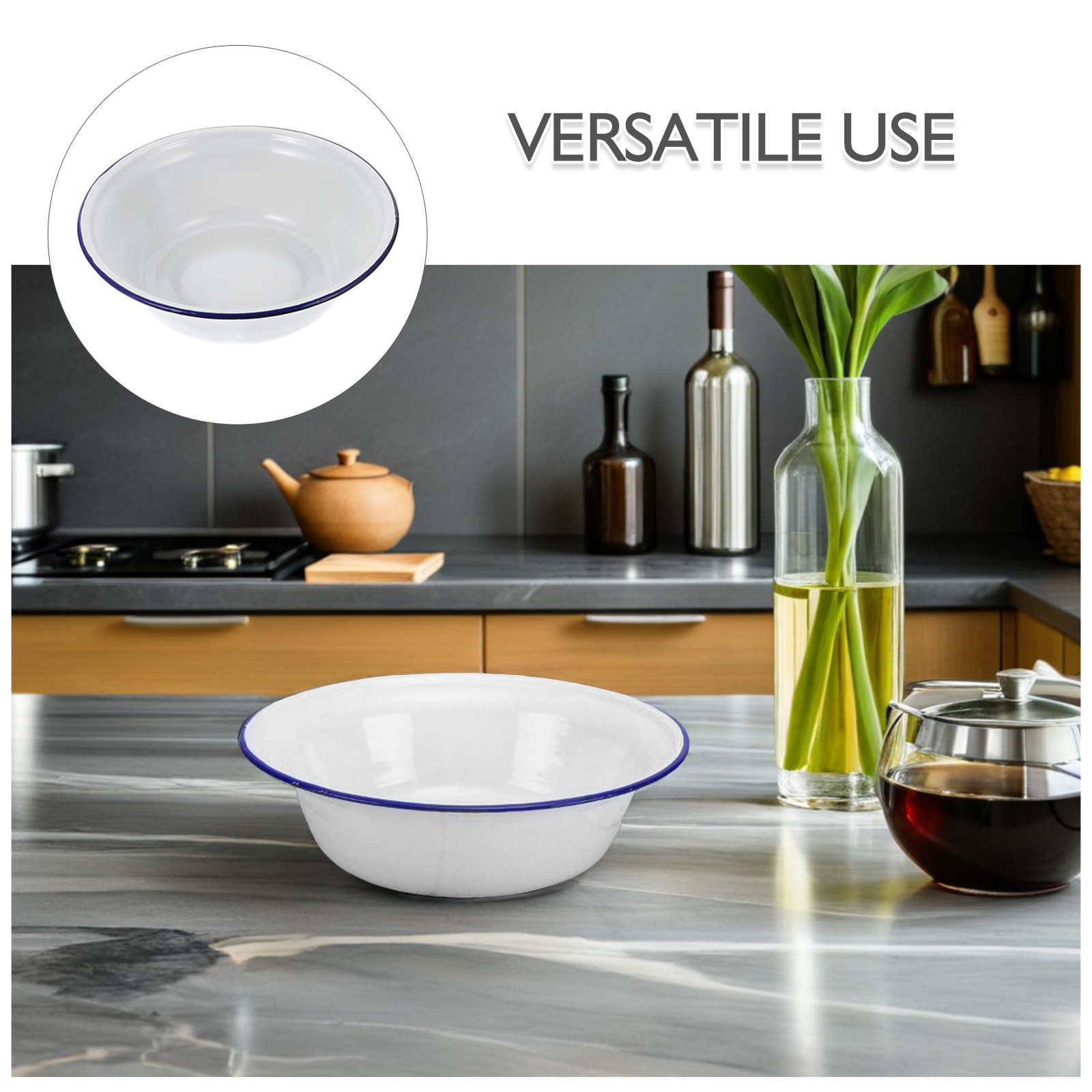 Round Enamel Pie Plate Deep Vi - Vintage Collectible Dishes บทวิจารณ์และราคา
