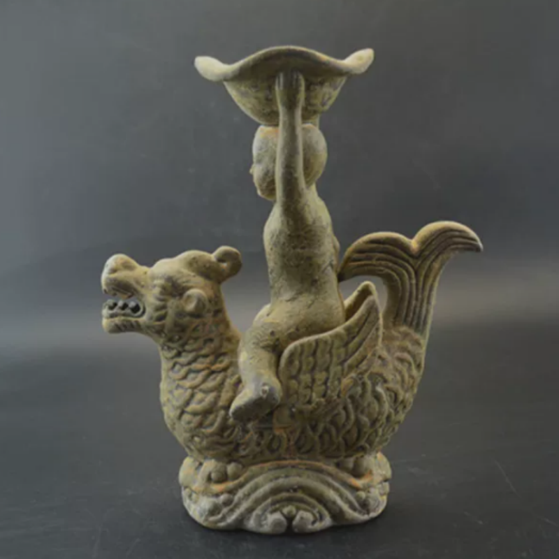Vintage Yue Kiln Qilin Oil Lam - Collectible Vintage Lamps บทวิจารณ์และราคา