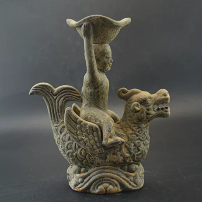 Vintage Yue Kiln Qilin Oil Lam - Collectible Vintage Lamps บทวิจารณ์และราคา