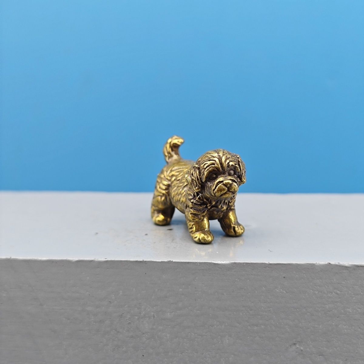 Mini Brass Dog Statue French B - Vintage Collectible Bears บทวิจารณ์และราคา