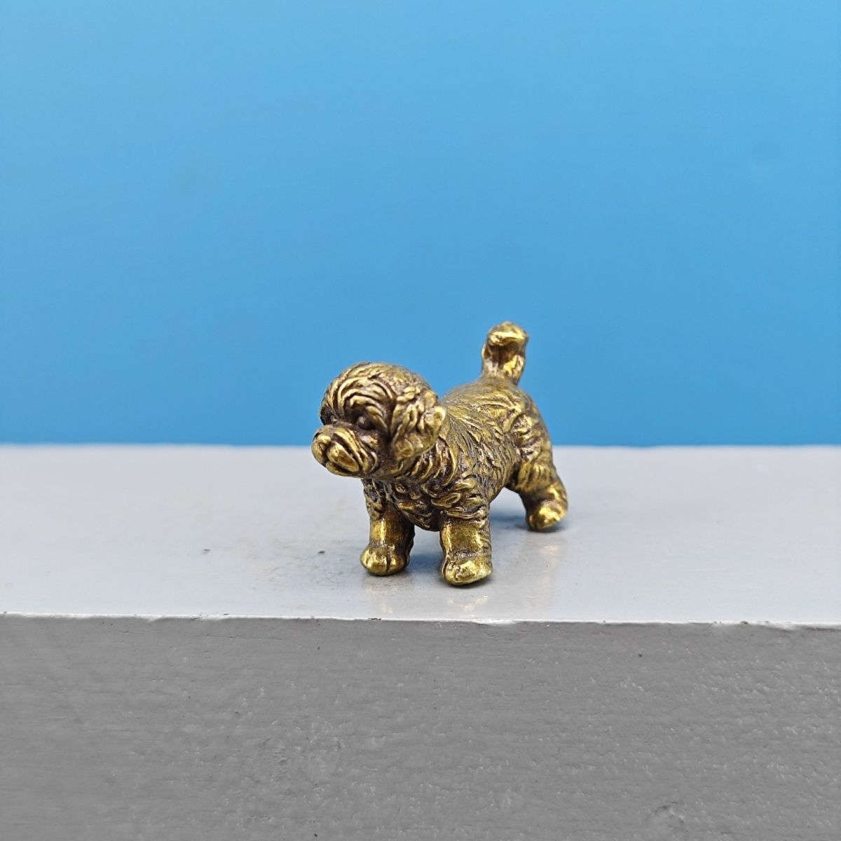 Mini Brass Dog Statue French B - Vintage Collectible Bears บทวิจารณ์และราคา