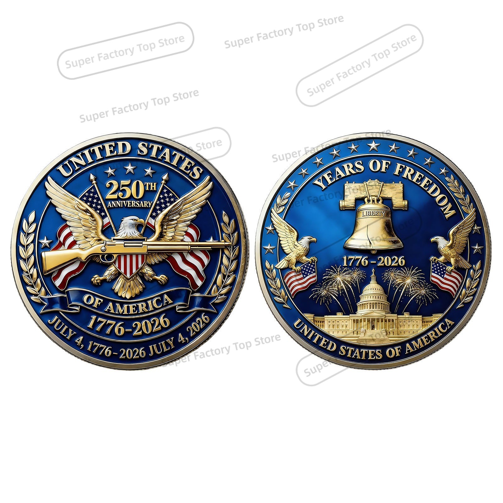 1776-2026 Vintage Brooch 250th - Vintage Collectible Coins บทวิจารณ์และราคา
